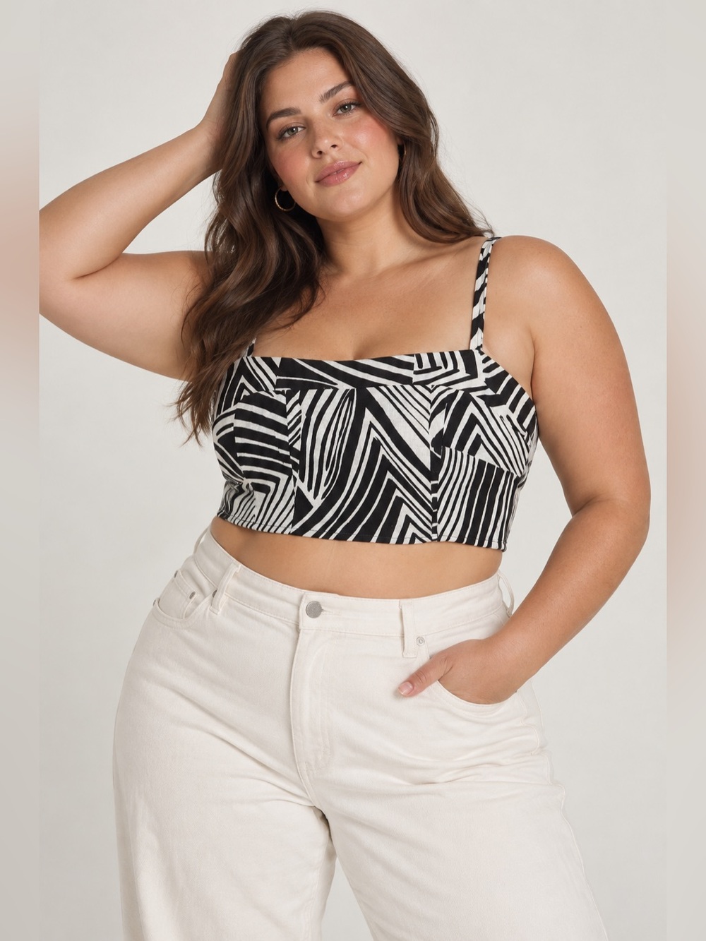 Lily Rose geometric cropped top size XL